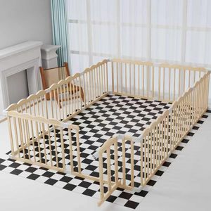 Corral de juegos de madera <span class=keywords><strong>para</strong></span> bebés y niños pequeños, corralito de madera grande y ajustable con puerta con cerradura, área de juegos <span class=keywords><strong>para</strong></span> bebés - Product Image 1