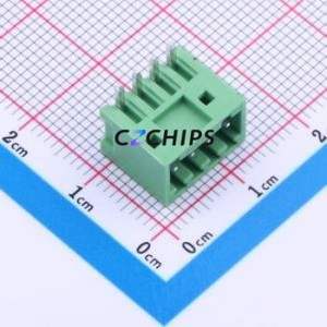 JL15EDGRC-25404G01 Plug-in Terminal Block Bent Lead Through Hole,P=2.54mm Board-to-Board / Socket - Closed 1x4P 2.54mm Green - Product Image 1