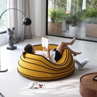 Chaise de loisirs circulaire moderne avec cadre en forme d'éponge chaise de canapé en tissu