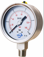 4"Precision Heavy Duty Glycerine Filled Pressure Gauge -Radial & Rear Laser Welding