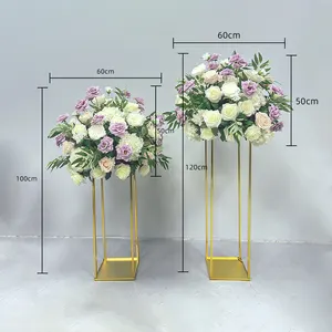 Evento DE BODA personalizable decorativo púrpura Rosa Blanco alta simulación bolas de flores artificiales centros de mesa de boda
