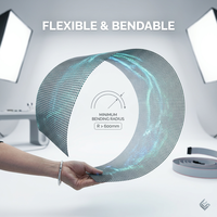 Pantalla LED Transparente 3D P3.91, Pantalla Publicitaria Holográfica, Malla LED Adhesiva Flexible para Señalización en Ventanas de Vidrio