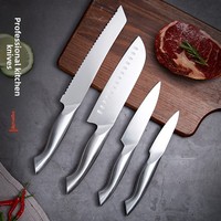 Couteau de cuisine en acier inoxydable ultra-affûté, poli à la main, ambidextre, finition haute brillance, compatible lave-vaisselle, couteau de chef multi-usages
