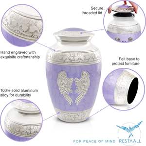 Classic Style Metal Urn <b>for</b> <b>Ashes</b> Reliable and Elegant Cremation Container <b>for</b> Funeral Ceremonies or Long Term Keepsake Storage - Product Image 4