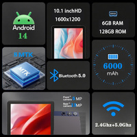 Nueva Tablet PC MTK Octa Core con 6GB de RAM, Pantalla de 10.1 Pulgadas y Resolución de 1600x1200, con Android 14, Resistente al Agua para Niños - Estudio con IA y Cursos Sincronizados