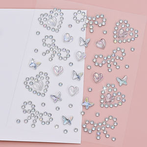 5Pc Diamant <span class=keywords><strong>Visage</strong></span> Autocollants Blanc Style Mixte Glitter Cristal <span class=keywords><strong>Visage</strong></span> Decal 3D Auto-Adhésif <span class=keywords><strong>Visage</strong></span> Strass Maquillage - Product Image 5