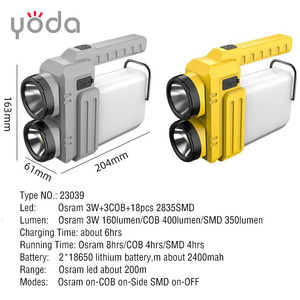 Nhựa cầm tay cầm tay loại C có thể sạc lại ngân hàng điện cắm trại Đèn LED Đèn Pin - Product Image 5