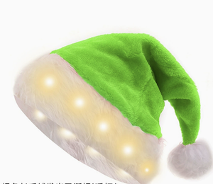 LED Light up Santa Hat, Soft Plush Christmas Hat with Pom Pom, Glowing Xmas Party Costume Hat for Adults & Kids, Multiple Colors - Product Image 5