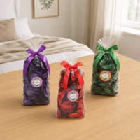 Sachets de 60g de pétales de coton aromatiques naturels pour armoire, voiture et intérieur, fleurs et plantes séchées en sachet OPP