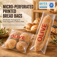 Sac à pain micro-perforé pour boulangerie, en PE, alimentaire, anti-humidité, pour une conservation optimale, personnalisable