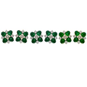 Boucles d'oreilles en or blanc 18 carats avec émeraude en diamant naturel pour femmes - Cadeau de fiançailles, de mariage, d'anniversaire et de fête - Product Image 4