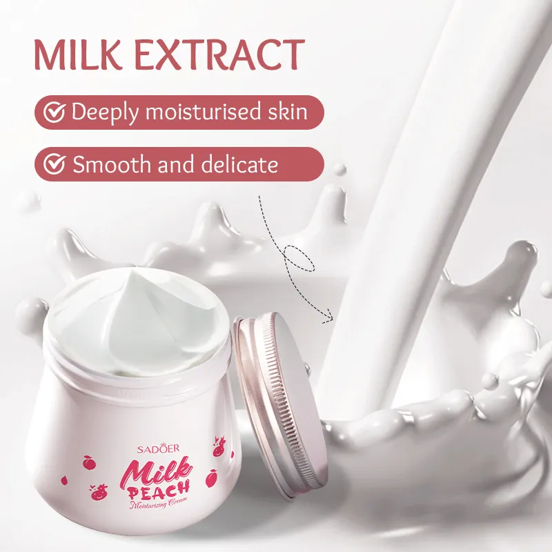 OEM Marque distributeur Crème coréenne pour le visage à la pêche au lait de chèvre Crème de beauté hydratante naturelle bio anti-âge