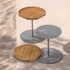 Mesa de Centro con Tapa de Mármol y Estructura de Madera, para Uso en Interiores y Exteriores - Product Image 3