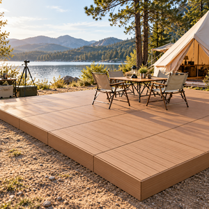 Terraza Prefabricada de WPC para Jardín, con Acero Galvanizado, Impermeable, Altura Ajustable, Modular, para Proyectos de Villas - Product Image 1