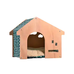 Casa de madeira em forma de gaiola para animais de estimação, casa de madeira para cães, novo design personalizado de boa venda