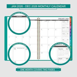 <b>A5</b> Spiral Bound Leather <b>Cover</b> Printed Eco-friendly Gold Foil Logo Student Homework <b>Notebook</b> Custom Design Manufacturer - Product Image 6