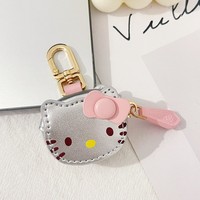 Porte-clés breloque chat mignon, mini pochette de rangement pour boucles d'oreilles, organisateur de bijoux pour filles, cadeau pendentif adorable
