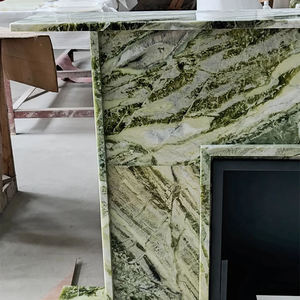 Cheminée moderne en marbre vert Calacatta de Fujian, pierre naturelle de luxe, pour décoration intérieure d'hôtel, style français - Product Image 2
