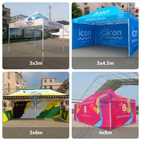 Auvent pliable professionnel 3x3m, tissu imperméable 420D avec impression personnalisée pour les événements en plein air