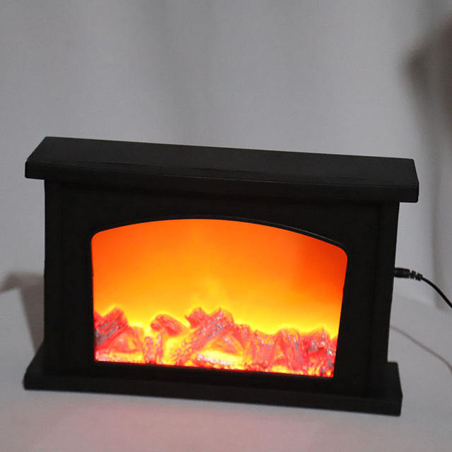 USB or Battery Powered Simulation Flickering LED Fireplace Flame Lamp for Holiday Christmas Decor
