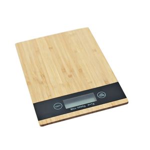 เครื่องชั่งครัวดิจิตอลอัจฉริยะ 5 กก. แบบไม้ ยอดนิยม สำหรับชั่งน้ำหนักอาหาร ใช้สำหรับทำขนมและทำอาหาร - Product Image 1