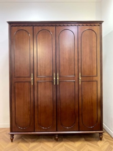 <span class=keywords><strong>Armario</strong></span> de Madera Maciza de Caoba Estilo Americano Vintage de 4 Puertas, <span class=keywords><strong>Armario</strong></span> de Almacenamiento de Ropa para Dormitorio - Product Image 5