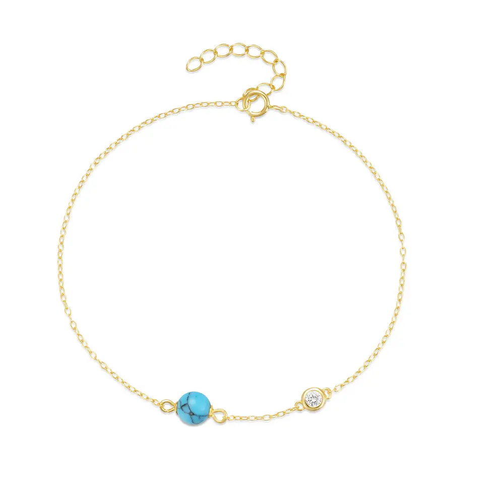 Nieuw Binnen Puur 925 Sterling Zilver Dunne Ketting Natuursteen Malachiet Turquoise Armbanden Voor Vrouwen Meisjes Sieraden