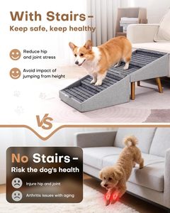 ZMaker Nuevas Escaleras y Otomana 2 en 1 para Mascotas, Escaleras Plegables para Perros para Sofá, Escaleras Antideslizantes de Madera para Mascotas con Diseño de Otomana Dividida - Product Image 4