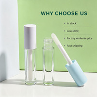 Conteneur cosmétique transparent personnalisé, emballage en plastique cylindrique vide, étiquette privée, tubes à gloss à lèvres, PETG ABS PP, OEM ODM prêt à l'emploi