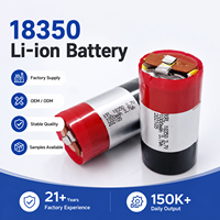 Baterai Li-ion Silinder OEM Custom 3.7V 18350 1000mAh High Drain untuk Robot Vacuum Cleaner, Mesin Penyapu, Pembersih Otomatis