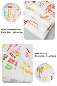Custom Burger Grease Proof Reusable Parchment Baking Butter Sandwich Packaging Wrap Wrapping Food Safe Wax <b>Paper</b> - Product Image 4