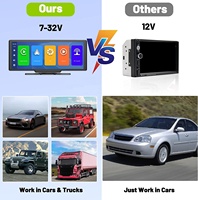 Écran portable sans fil CarPlay Podofo 10,26'' Android Auto, autoradio stéréo, moniteur de voiture avec caméra embarquée DVR + carte 64G OEM