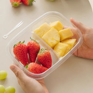 Boîte d'emballage en plastique transparente pour la coupe de fruits 1234 compartiments conteneur de plateau de yaourt aux fruits fraîchement coupés avec couvercle - Product Image 5