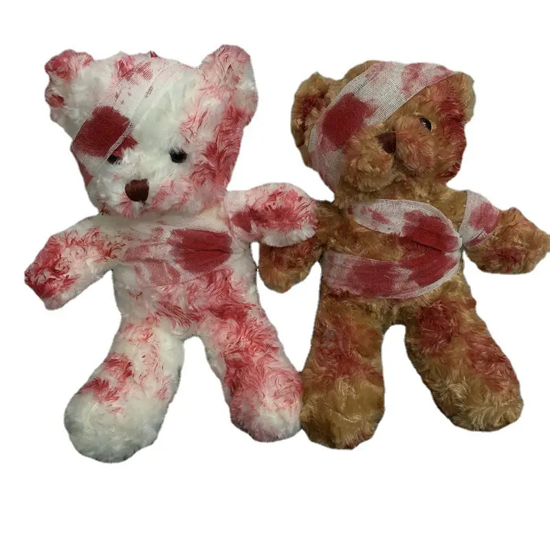 Gothic Dark Style Festival Spooky Bloody Stuffed Animal Teddy Bear Plush Toys For Halloween
