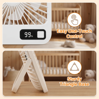Nouveau ventilateur de bureau rechargeable 1800 mAh 2026, portable, silencieux, puissant, à piles, pour le bureau et la maison