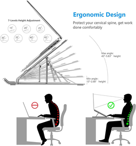 Ergonomic nhôm có thể điều chỉnh máy tính xách tay đứng có thể gập lại máy tính xách tay bàn Tương thích với MacBook Air Pro Sản phẩm mới - Product Image 4