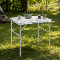 Table pliante portable compacte en aluminium avec plateau en MDF, facile à transporter, pour cuisine, camping, pêche, pique-nique en plein air