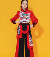 Costume de danse du lion de style chinois de haute qualité pour garçons, filles et enfants, costume de tambourinage