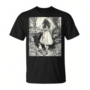 Camiseta de manga corta con estampado digital de fantasía vintage de Down The Rabbit Hole, unisex, para adultos, con cuello redondo - Product Image 2