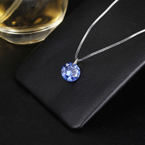 Di modo Dei Monili di Cerimonia Nuziale Lucido Zircone Collana Pendente di Cristallo E Invisibile Trasparente Linea di Pesca Delle Donne Clavicola Collana - Product Image 1