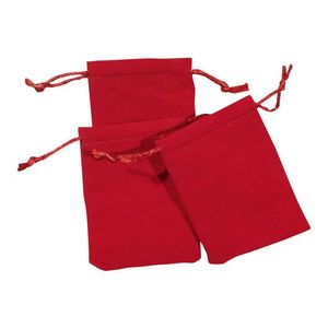 Bolsa de Terciopelo Personalizada Reutilizable Roja con Logotipo Personalizado para Regalo de Boda, Bolsa Protectora con Cordón - Product Image 2