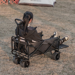 Chariot de camping pliable robuste 400L Grande capacité Chariot utilitaire d'extérieur avec roues tout-terrain pour la plage, les pique-niques et l'utilisation en jardin - Product Image 5