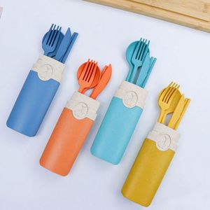 Juego de Cubiertos Ecológicos de Paja de Trigo, Cuchara, Tenedor y Cuchillo, para Viajes y Campamentos - Product Image 4