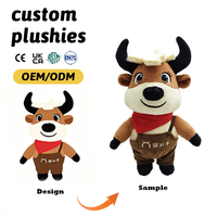Mascotte en peluche artisanale personnalisée, cadeau d'ouverture d'entreprise, jouet en peluche personnalisé de haute qualité avec coutures durables