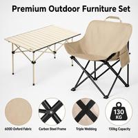 Table de camping pliante portable en alliage d'acier au carbone, pieds de 19 mm, anti-rayures, grande capacité 60 kg, 121 cm, installation rapide, pour pique-nique en extérieur