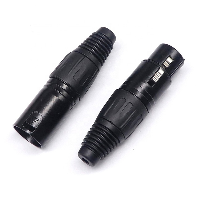 LIANZHAN 4 Pin for XLR Male/Female Connectors with Nickel Shell Plating Latch Lock-Black Audio Adapter (NC4FX-B & NC4MX-B)