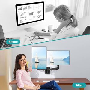 Adjustable Monitor Arm <b>Wall</b> <b>Mount</b> Bracket for Ergonomic <b>Desk</b> Setup - Product Image 3