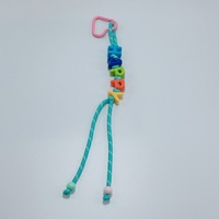 Porte-clés créatif et mignon en plastique tressé avec lettres, pour mousqueton HAPPY, léger, pendentif pour sac de femme et téléphone portable