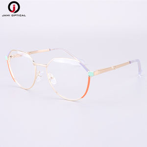 Dernier design Jami Optical JM23211 Montures de lunettes pour femmes œil de chat Motif floral coloré Logo personnalisé Lentilles en métal TAC pour - Product Image 3