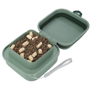 Tigela de água dobrável para cães, tigela portátil para cães para viajar, alimento para animais de estimação 2 em 1 e alimentador de água-Tigelas para cães de viagem com tampa - Product Image 5